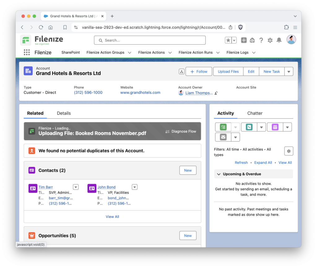 Uploading being processed
